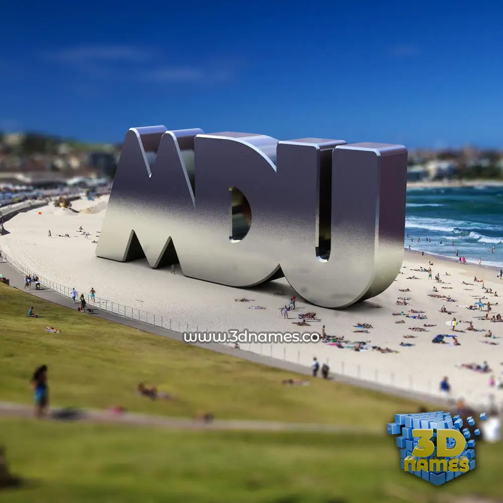 mdu in Bondi Beach style - 3D name wallpaper