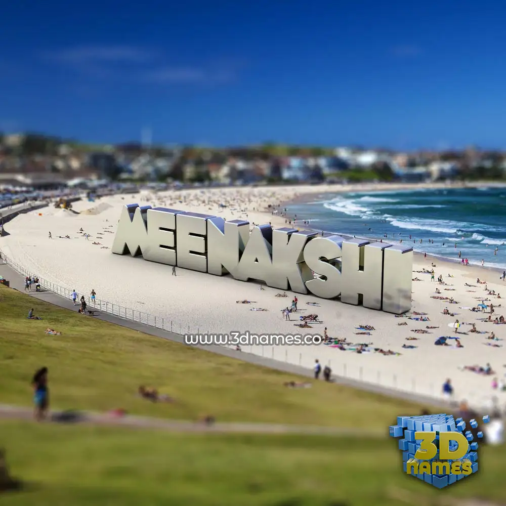 meenakshi in Bondi Beach style - 3D name wallpaper