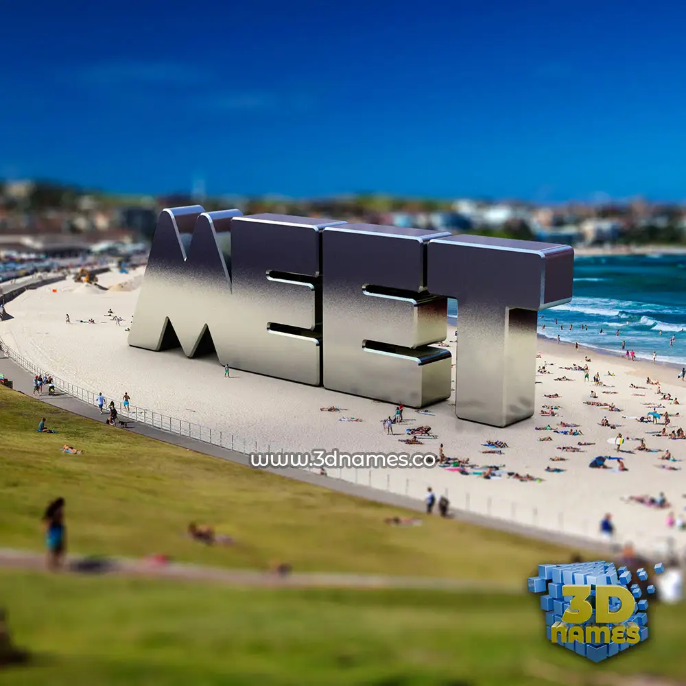 meet in Bondi Beach style - 3D name wallpaper
