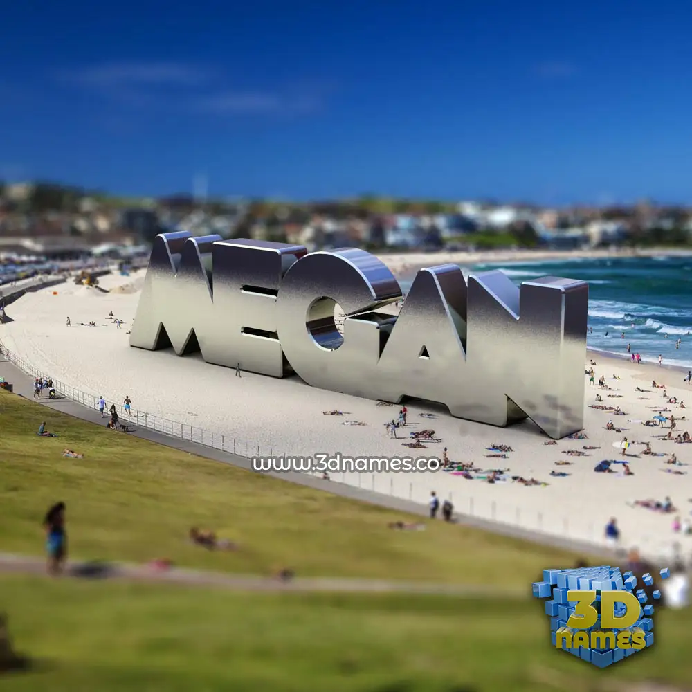 megan in Bondi Beach style - 3D name wallpaper