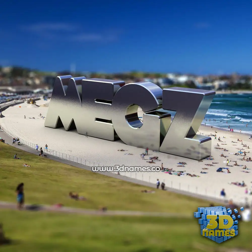 megz in Bondi Beach style - 3D name wallpaper