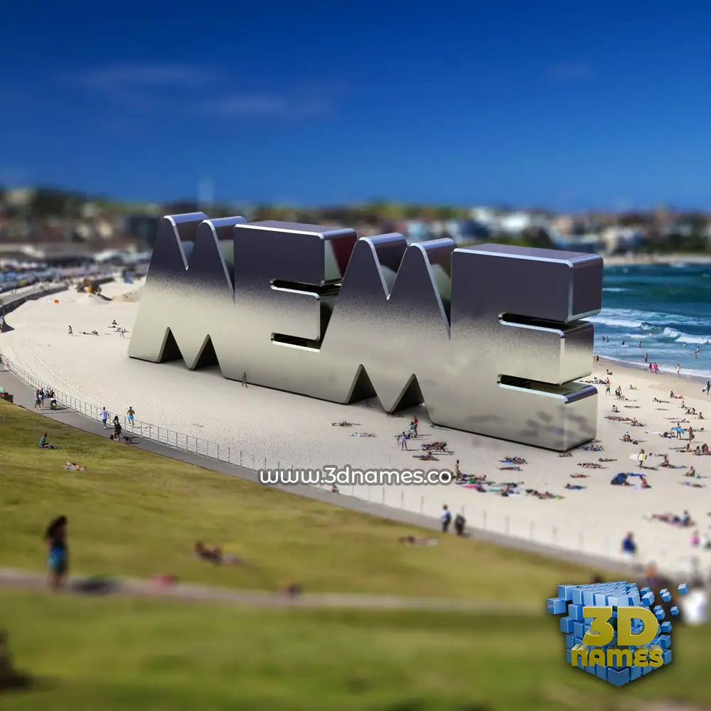meme in Bondi Beach style - 3D name wallpaper