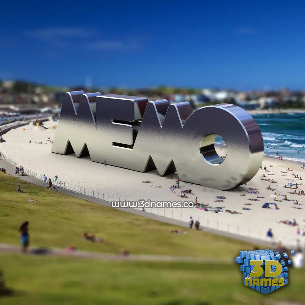 memo in Bondi Beach style - 3D name wallpaper