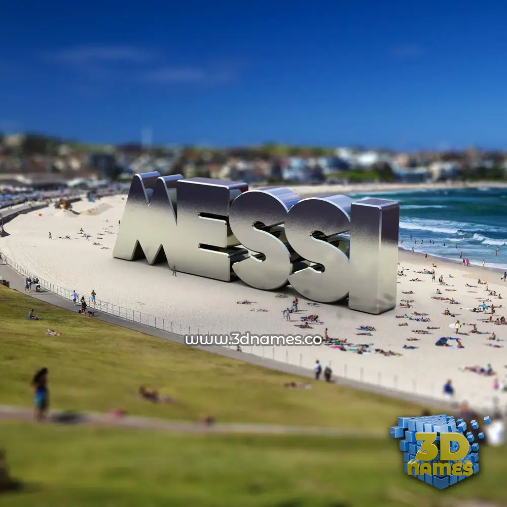 messi in Bondi Beach style - 3D name wallpaper