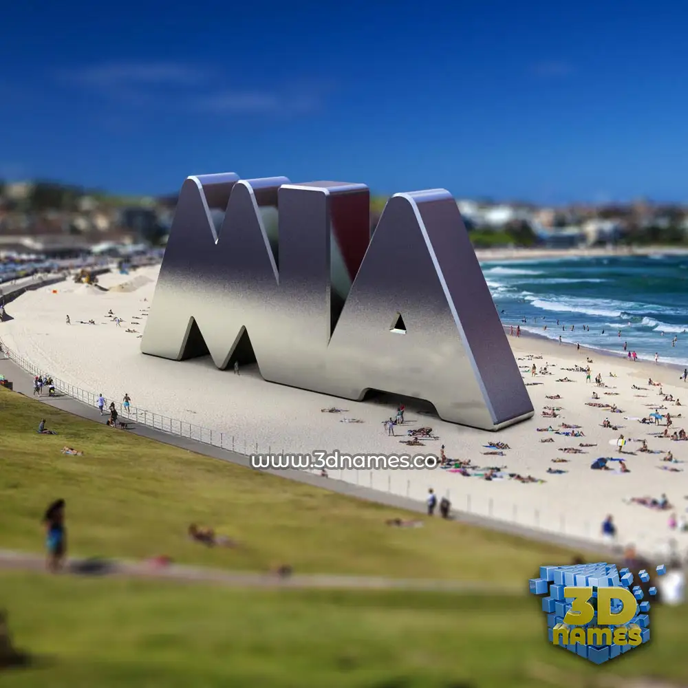 mia in Bondi Beach style - 3D name wallpaper