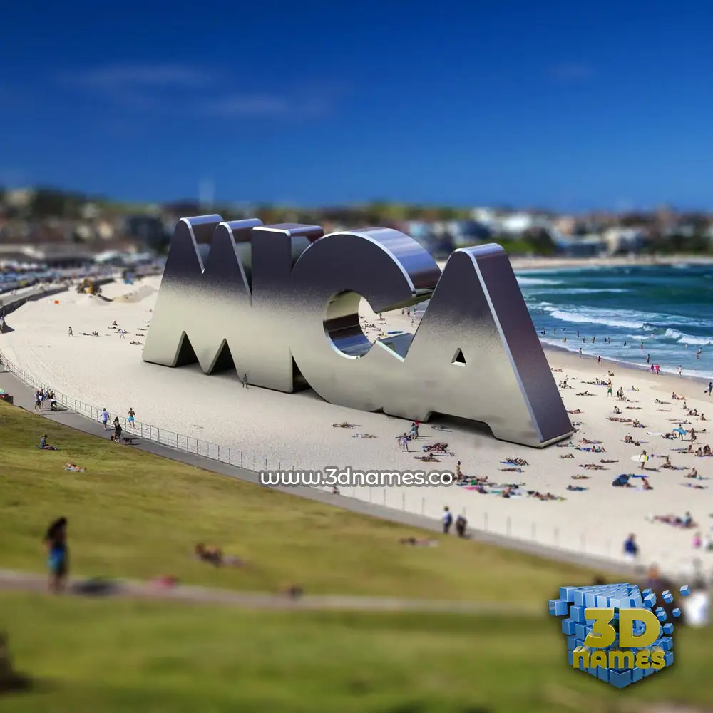 mica in Bondi Beach style - 3D name wallpaper