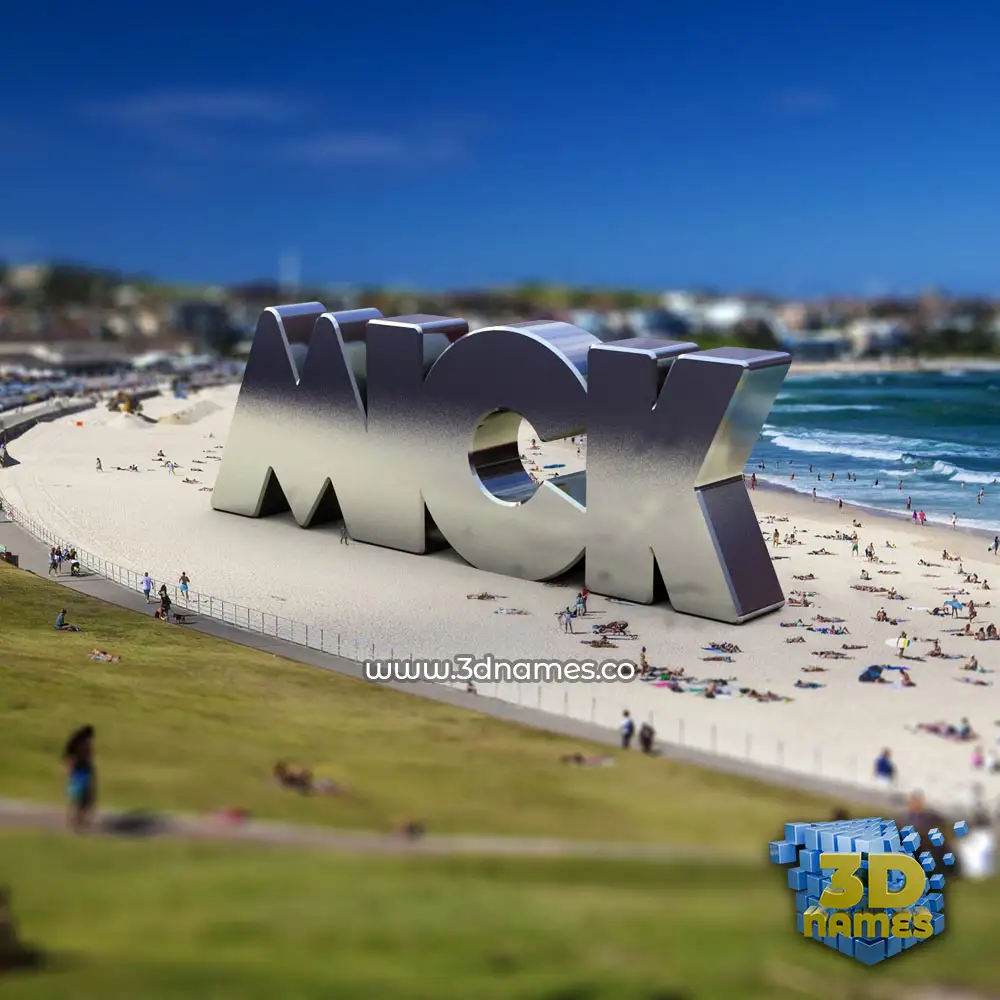 mick in Bondi Beach style - 3D name wallpaper