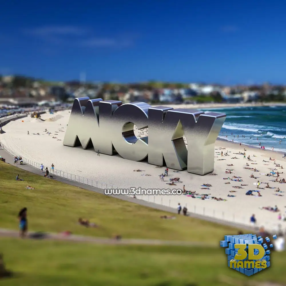 micky in Bondi Beach style - 3D name wallpaper