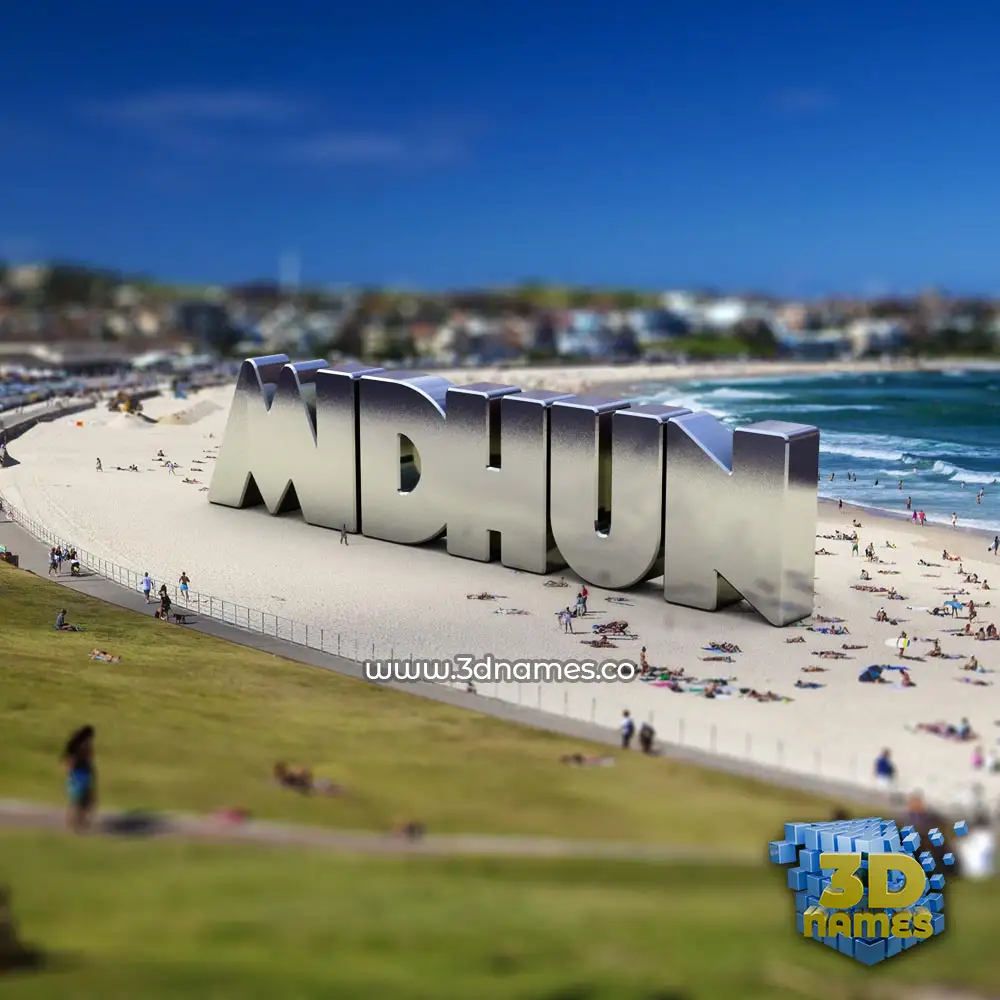 midhun in Bondi Beach style - 3D name wallpaper
