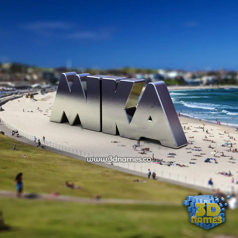 mika in Bondi Beach style - 3D name wallpaper