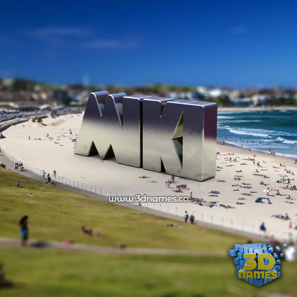 miki in Bondi Beach style - 3D name wallpaper