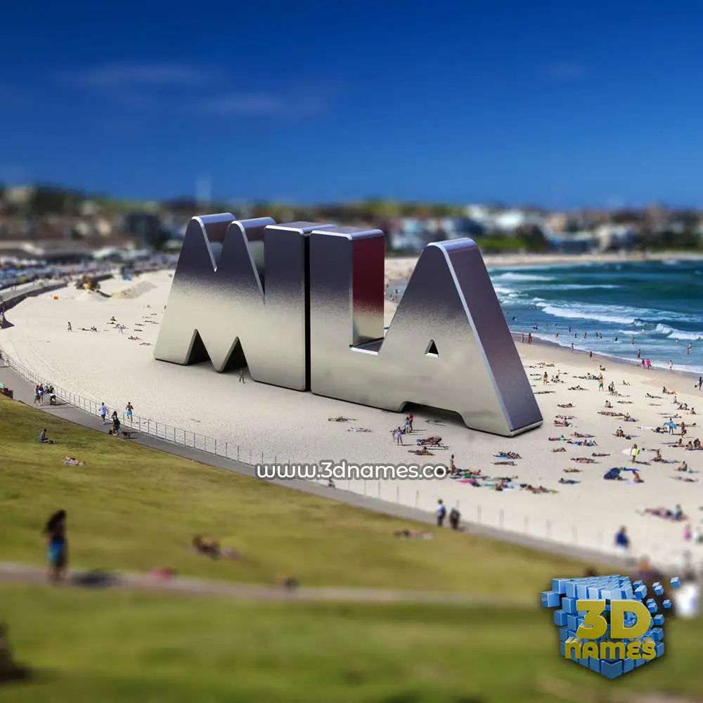 mila in Bondi Beach style - 3D name wallpaper