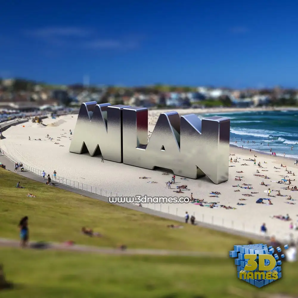 milan in Bondi Beach style - 3D name wallpaper