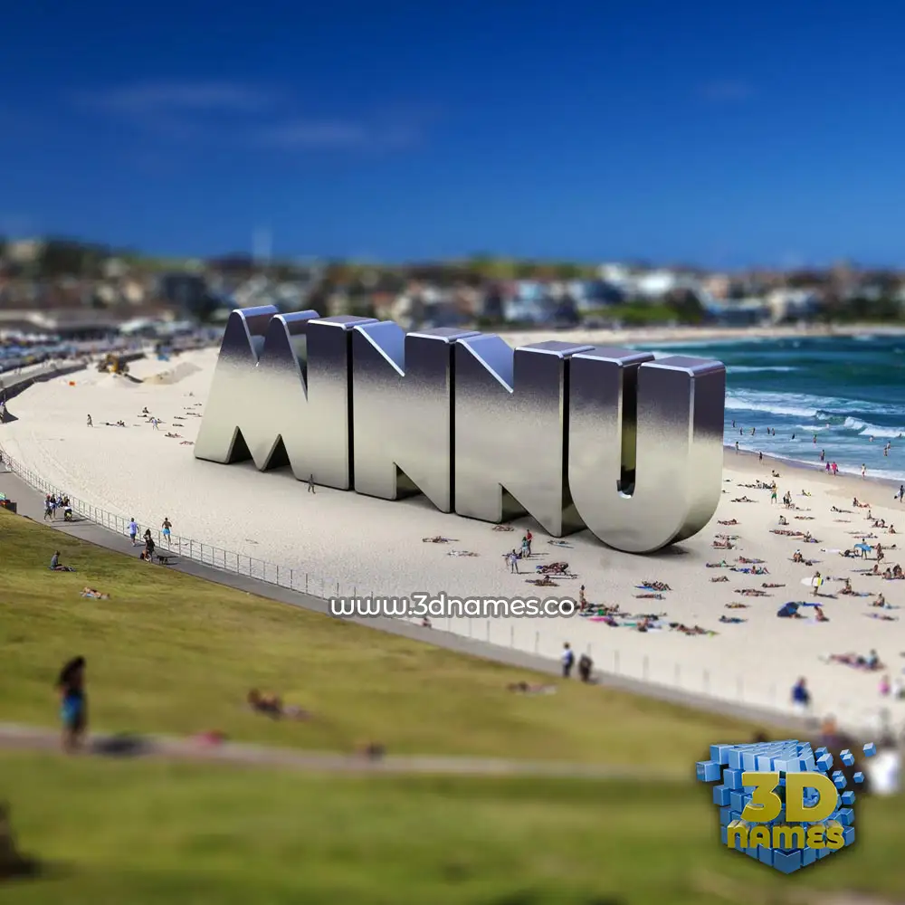 minnu in Bondi Beach style - 3D name wallpaper