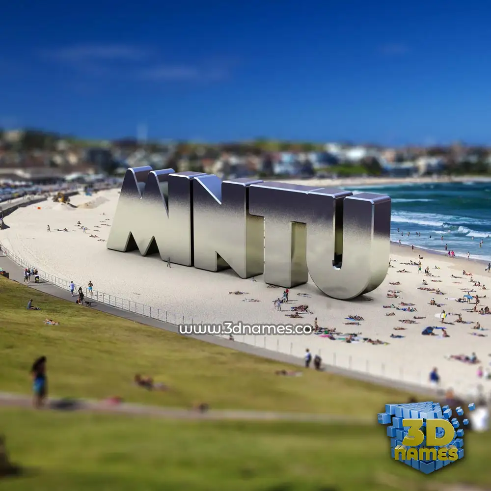 mintu in Bondi Beach style - 3D name wallpaper