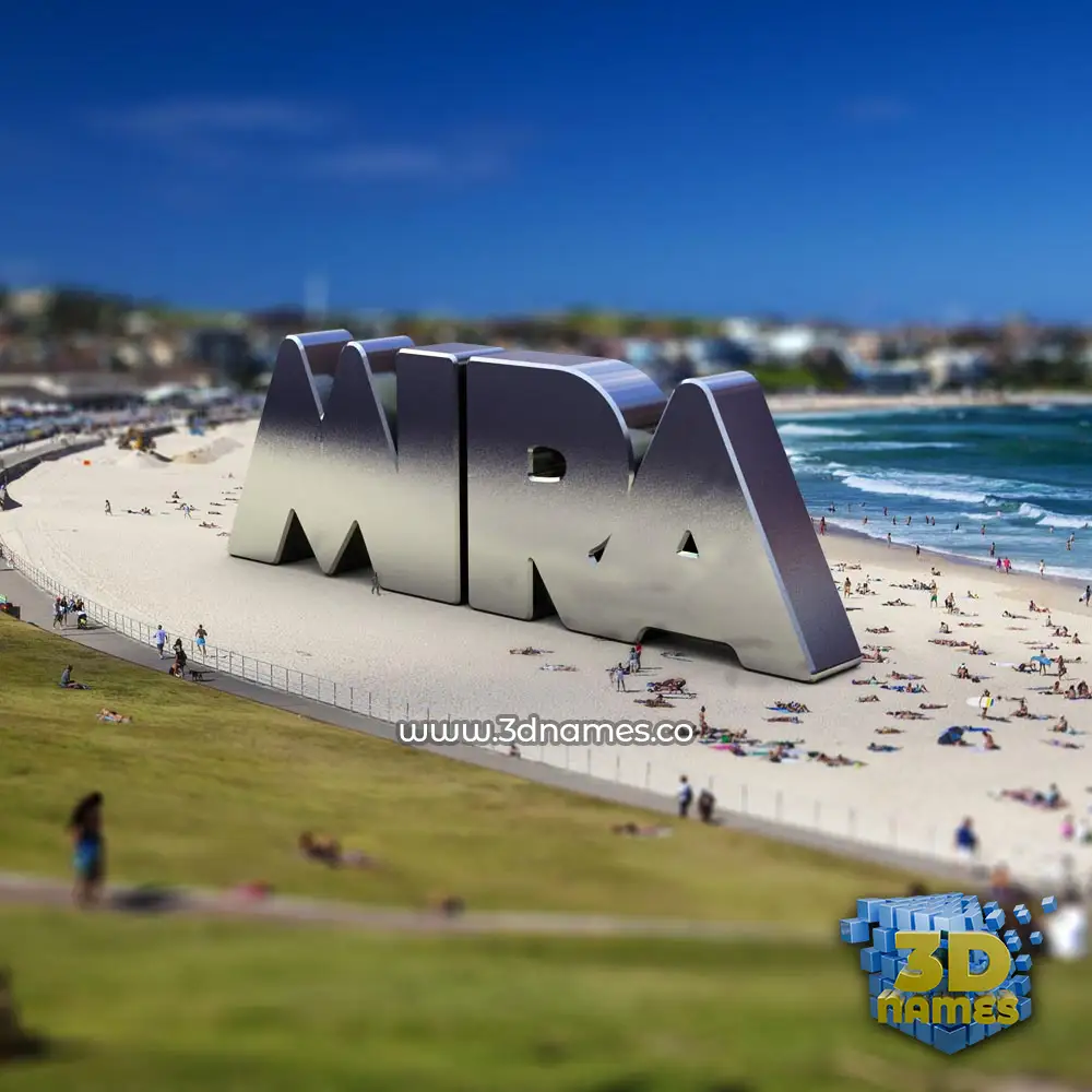 mira in Bondi Beach style - 3D name wallpaper