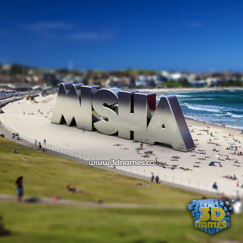 misha in Bondi Beach style - 3D name wallpaper
