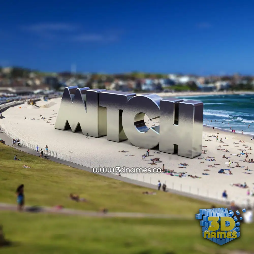 mitch in Bondi Beach style - 3D name wallpaper