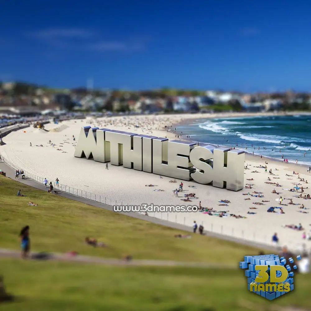 mithilesh in Bondi Beach style - 3D name wallpaper