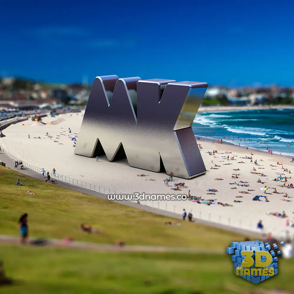 mk in Bondi Beach style - 3D name wallpaper