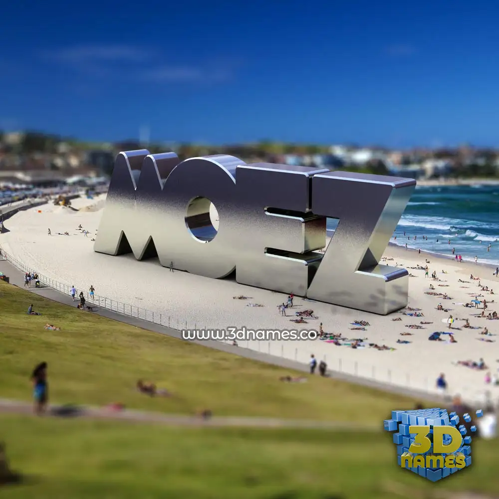 moez in Bondi Beach style - 3D name wallpaper