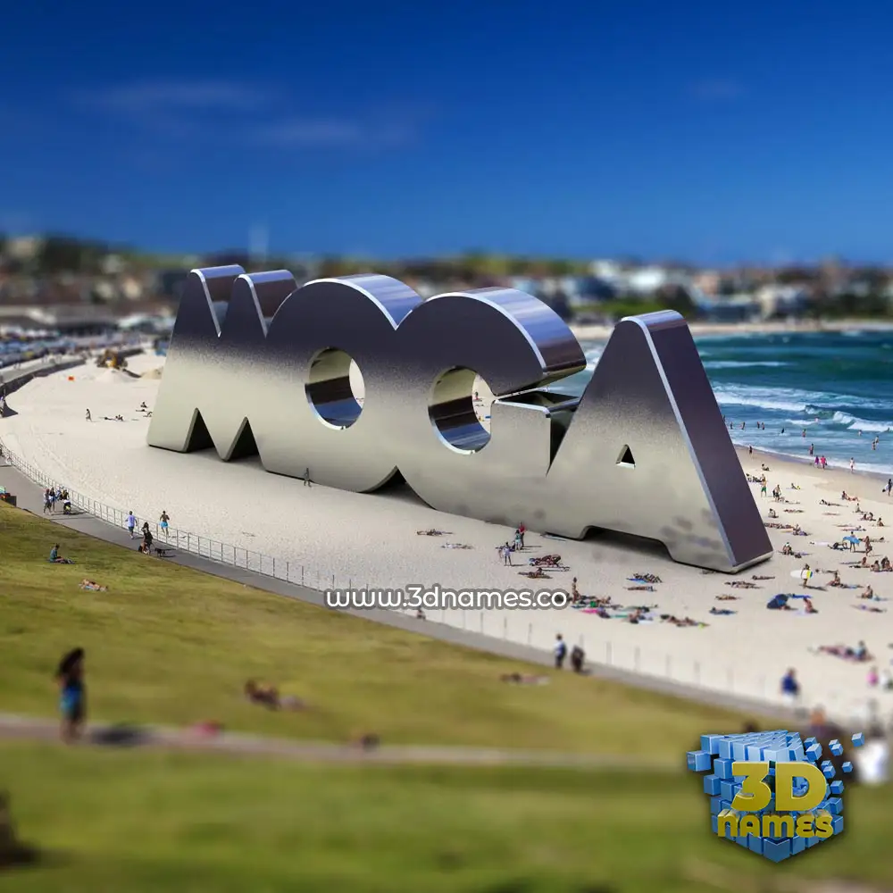 moga in Bondi Beach style - 3D name wallpaper