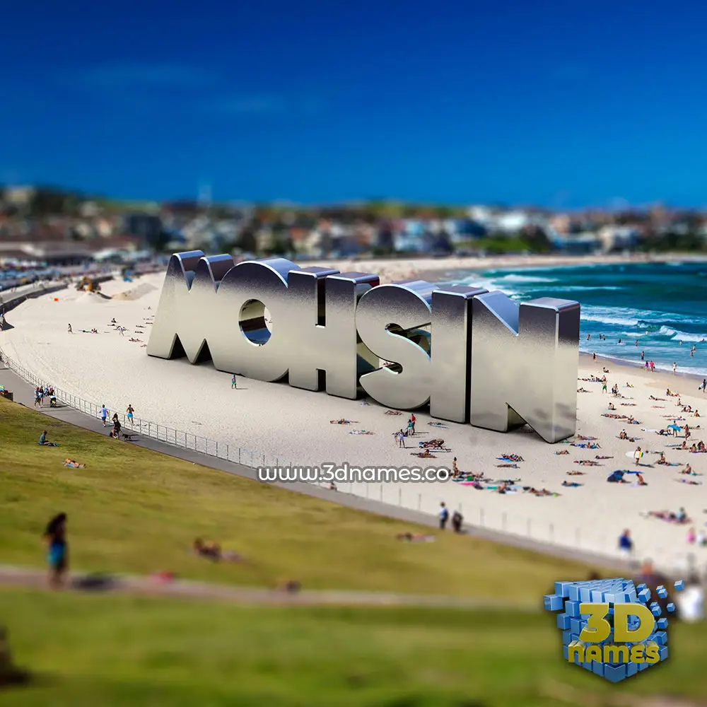 mohsin in Bondi Beach style - 3D name wallpaper