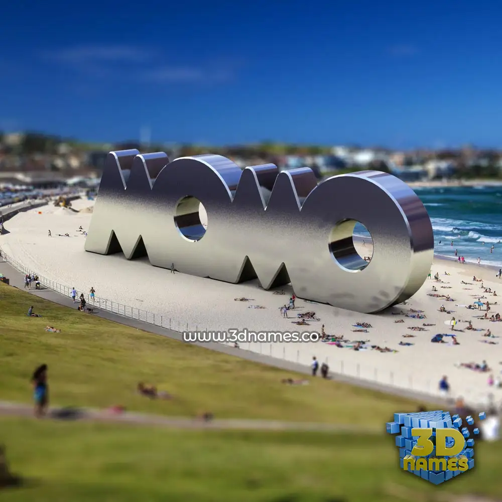 momo in Bondi Beach style - 3D name wallpaper