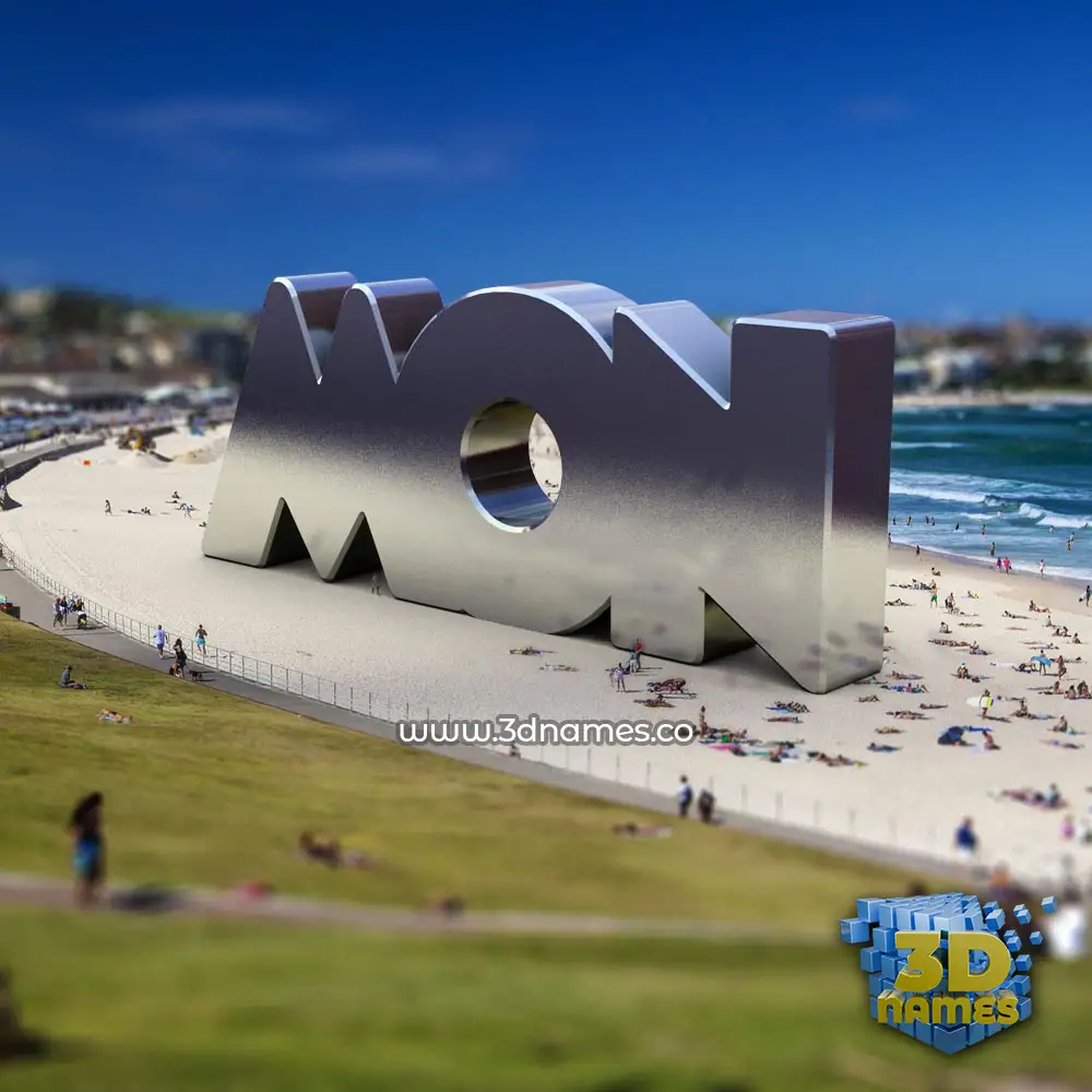 mon in Bondi Beach style - 3D name wallpaper