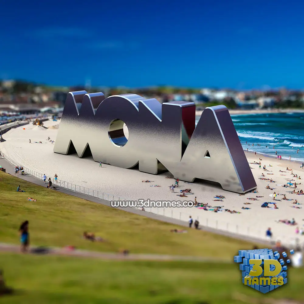mona in Bondi Beach style - 3D name wallpaper