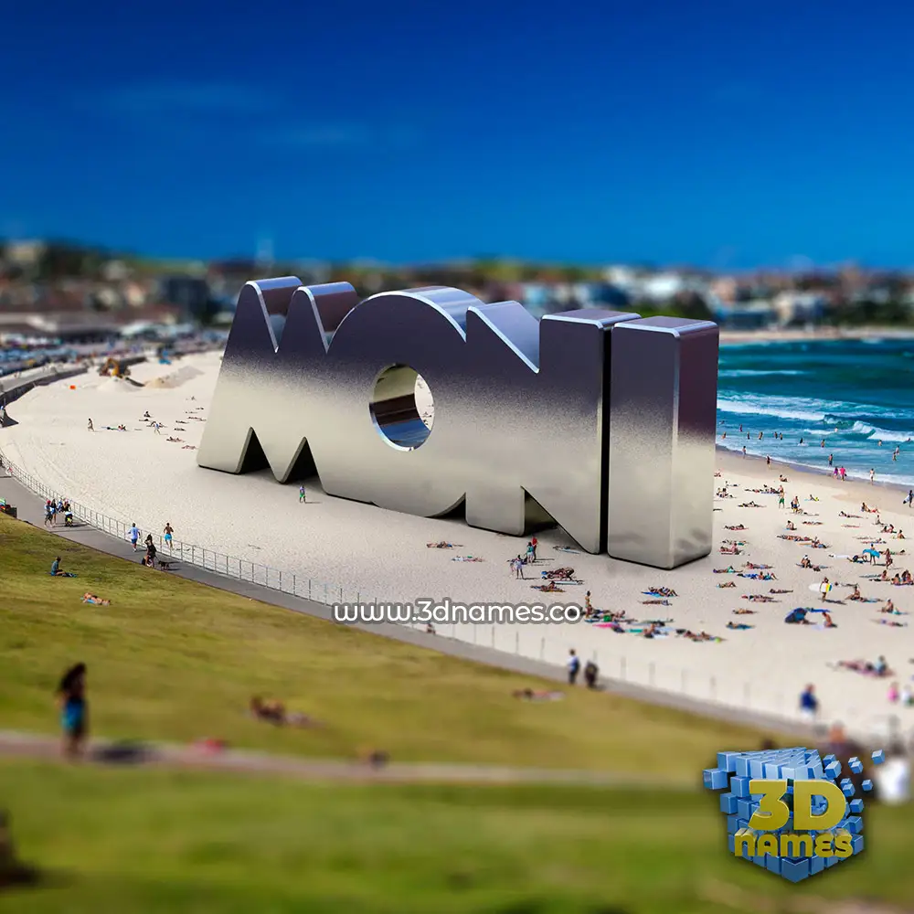 moni in Bondi Beach style - 3D name wallpaper