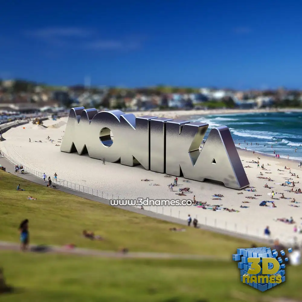 monika in Bondi Beach style - 3D name wallpaper