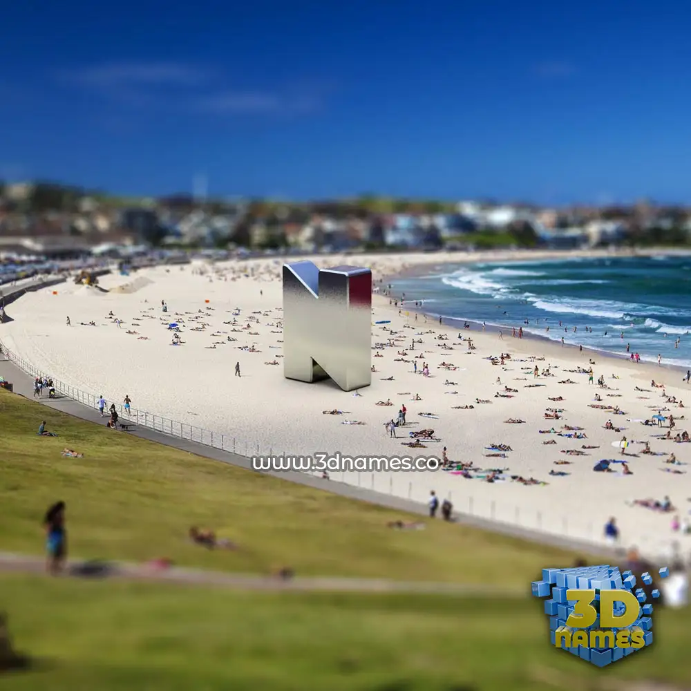 n in Bondi Beach style - 3D name wallpaper