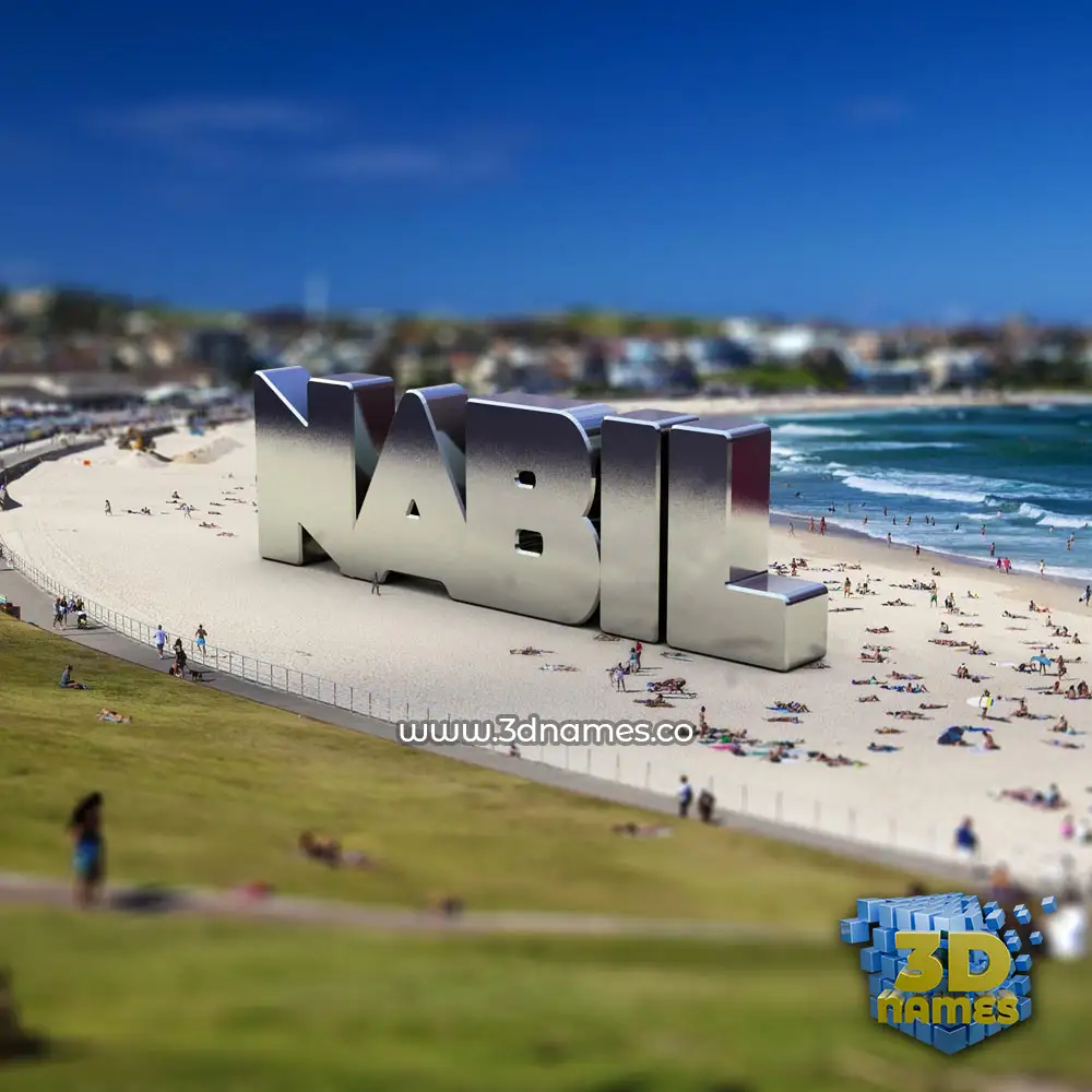 nabil in Bondi Beach style - 3D name wallpaper