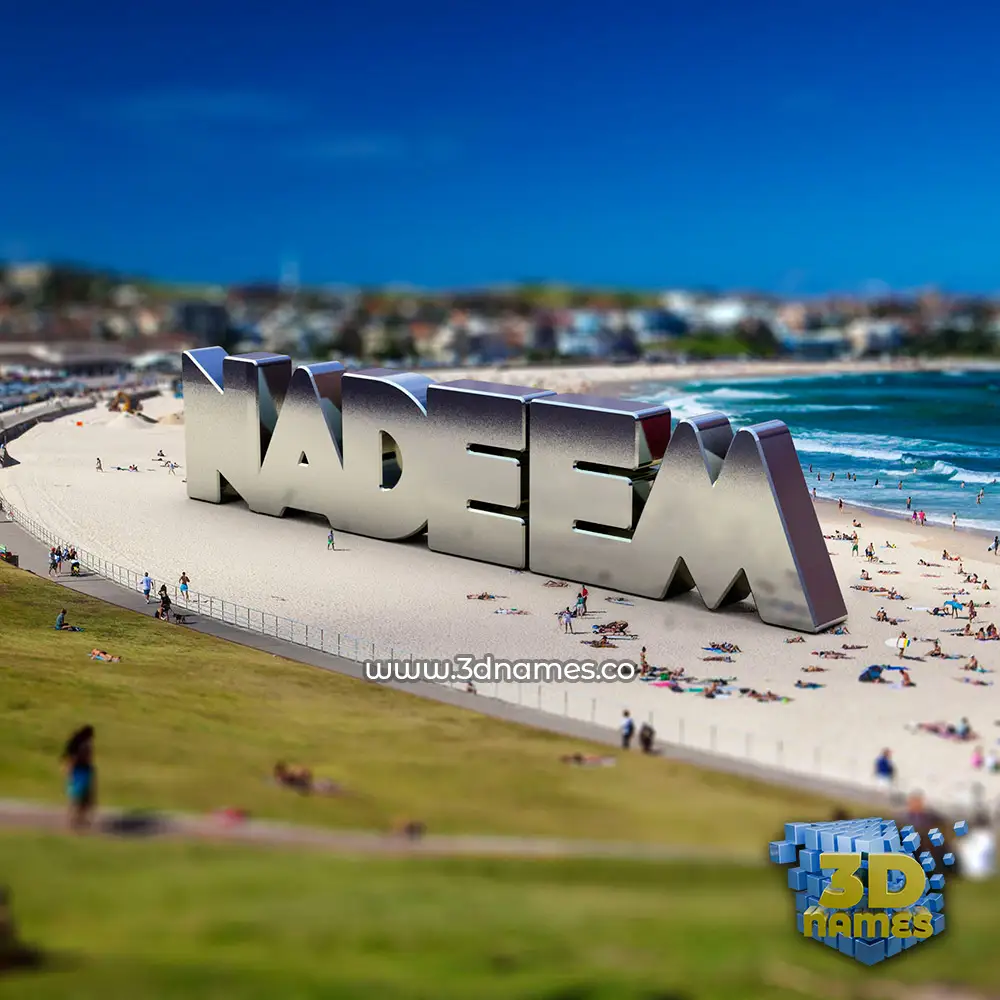 nadeem in Bondi Beach style - 3D name wallpaper