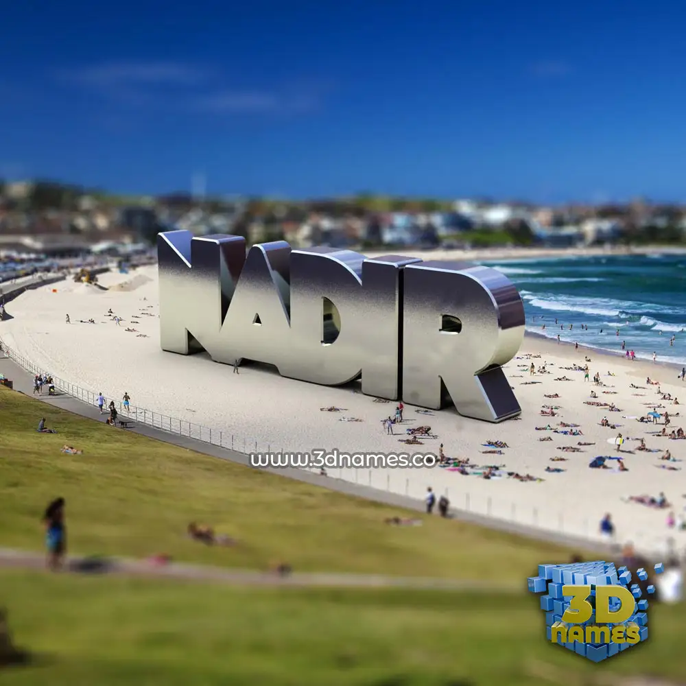 nadir in Bondi Beach style - 3D name wallpaper