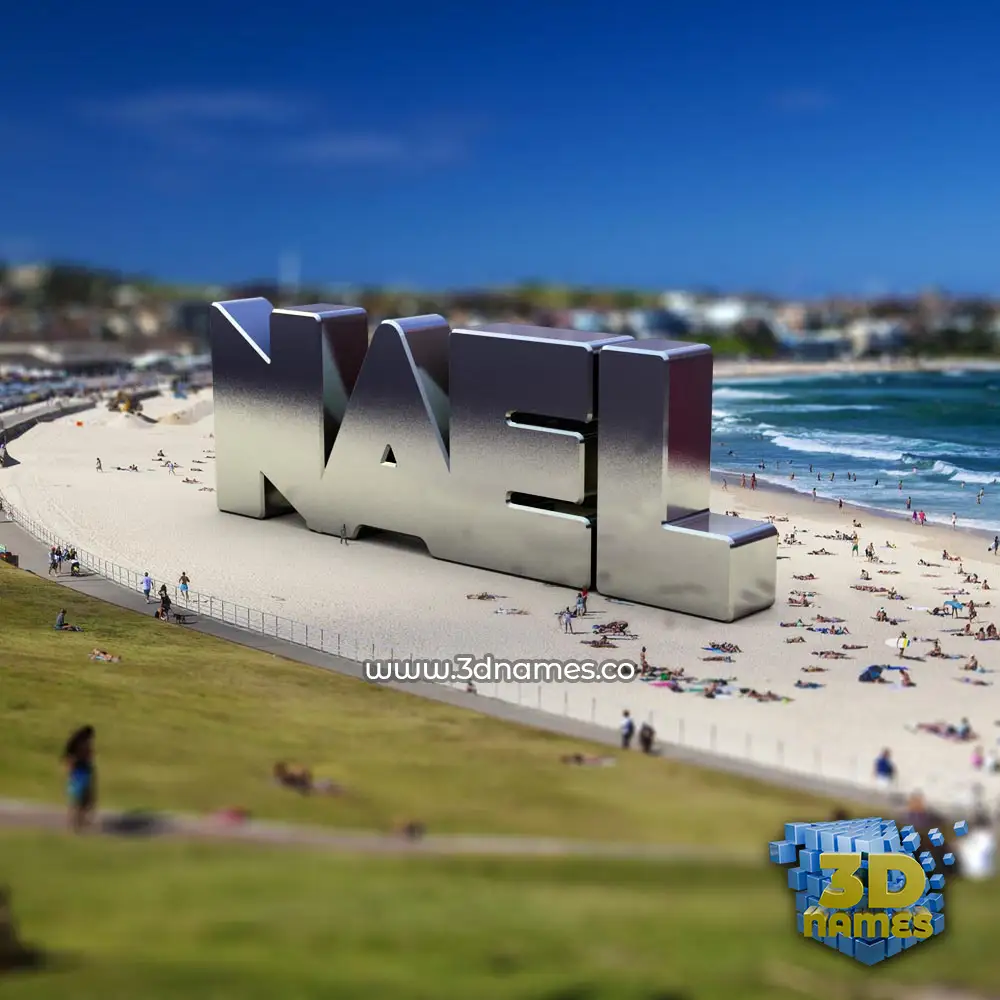 nael in Bondi Beach style - 3D name wallpaper