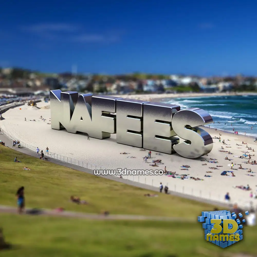 nafees in Bondi Beach style - 3D name wallpaper