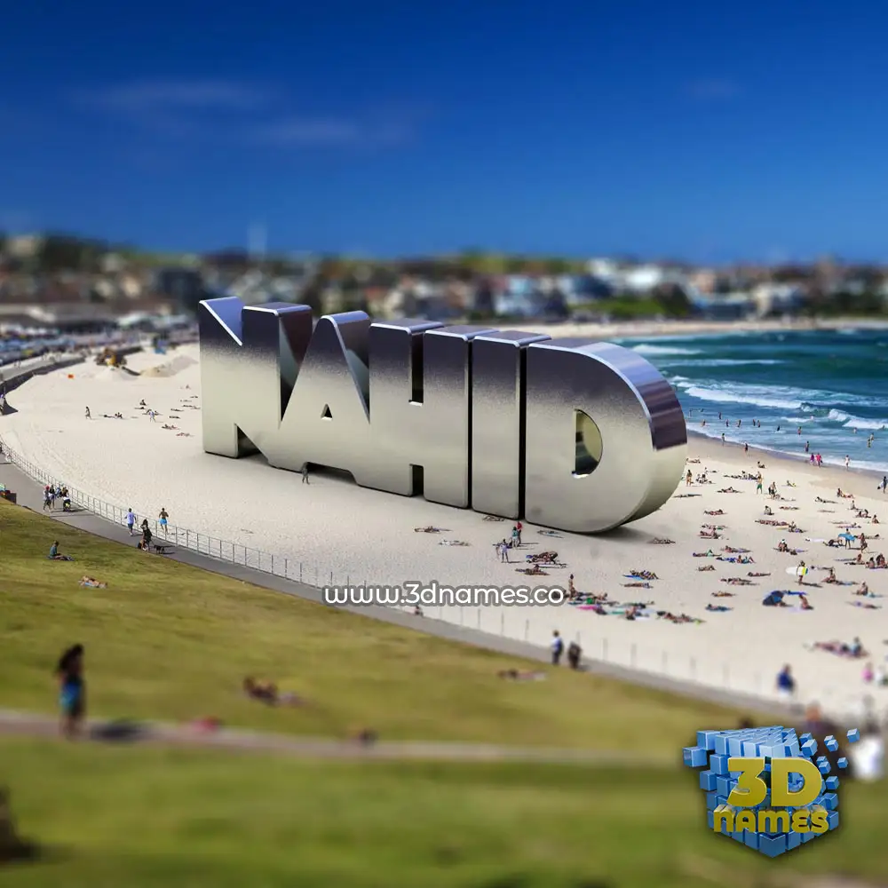 nahid in Bondi Beach style - 3D name wallpaper