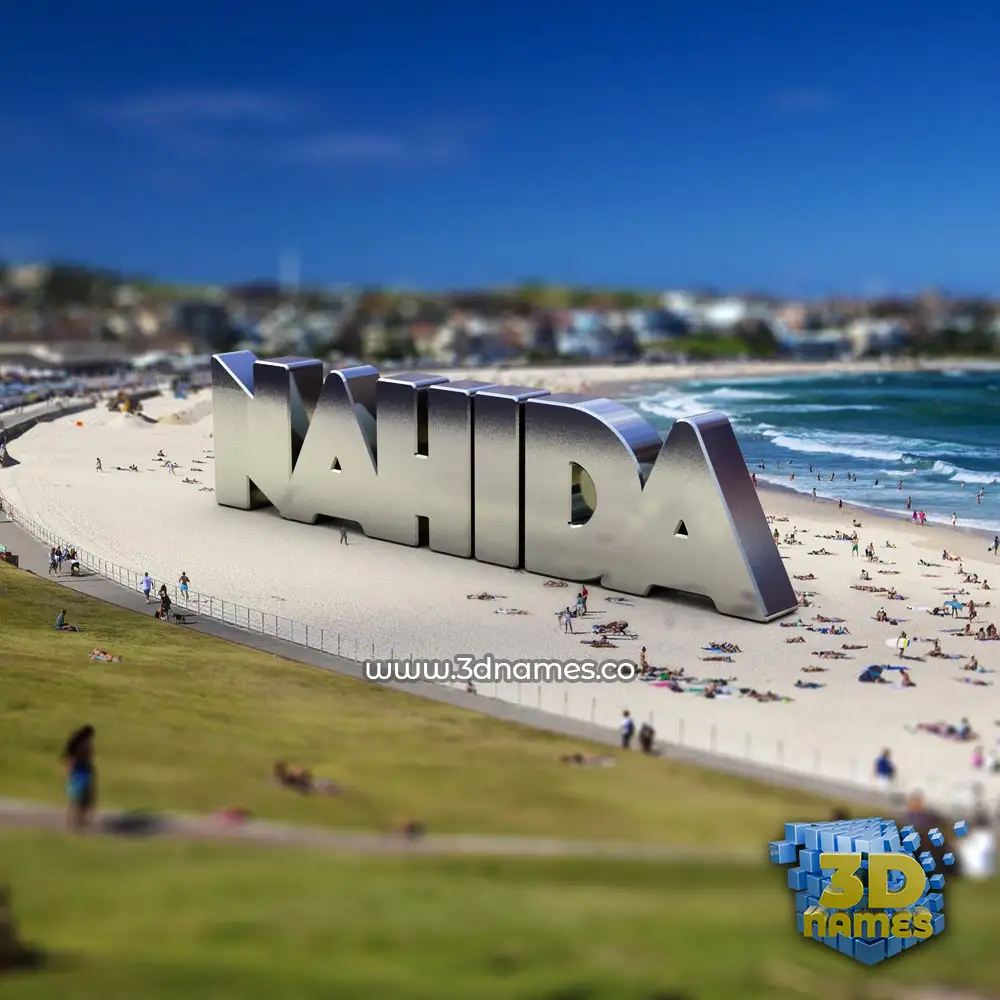 nahida in Bondi Beach style - 3D name wallpaper