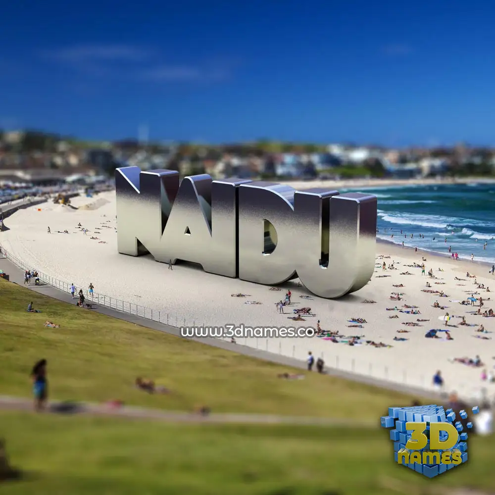 naidu in Bondi Beach style - 3D name wallpaper