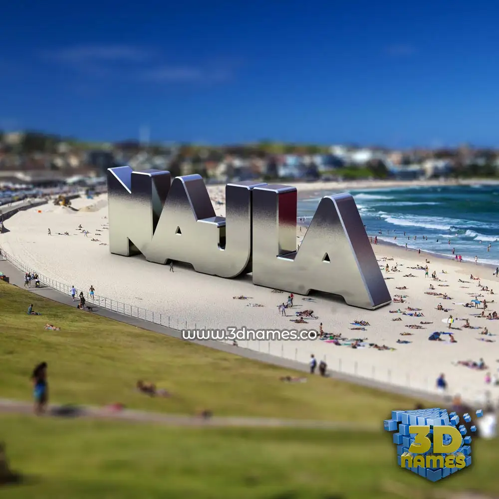 najla in Bondi Beach style - 3D name wallpaper