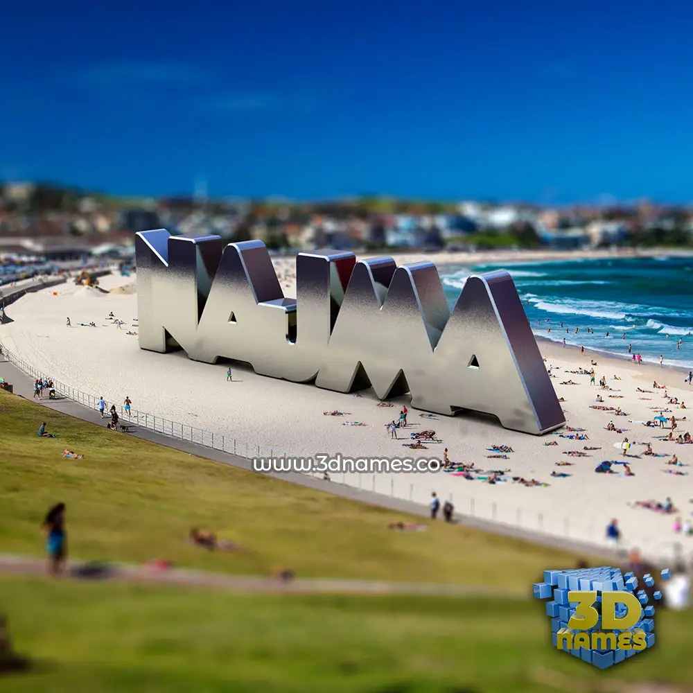 najma in Bondi Beach style - 3D name wallpaper