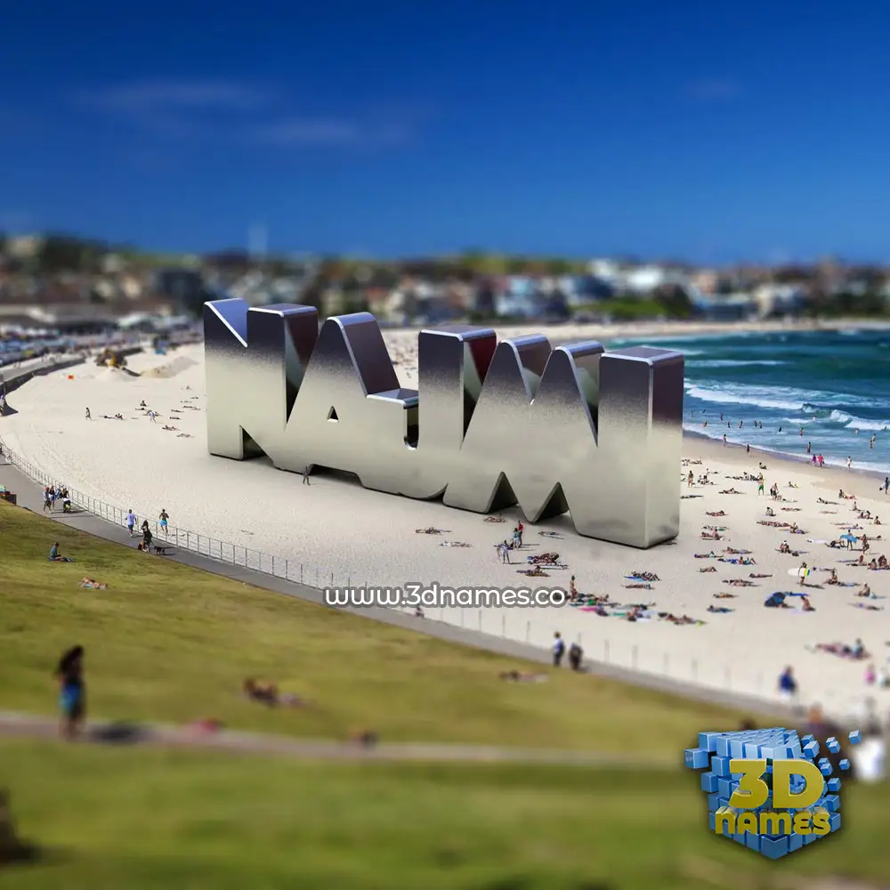 najmi in Bondi Beach style - 3D name wallpaper
