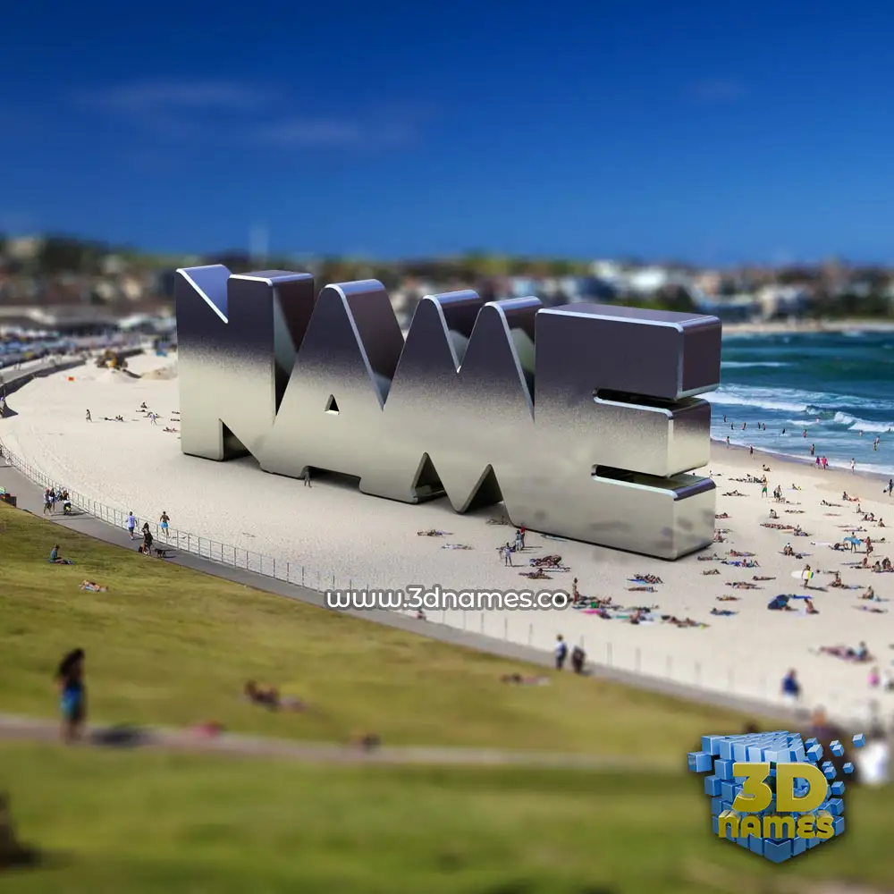name in Bondi Beach style - 3D name wallpaper