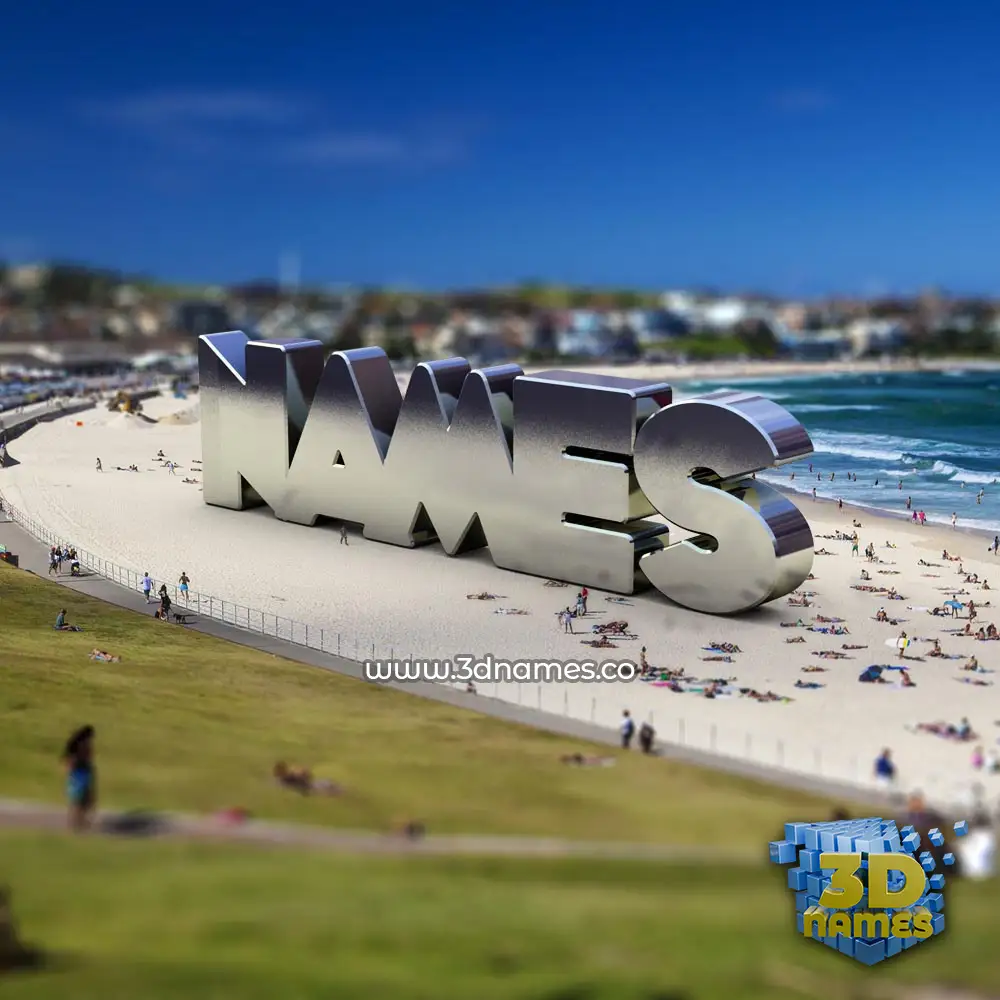 names in Bondi Beach style - 3D name wallpaper