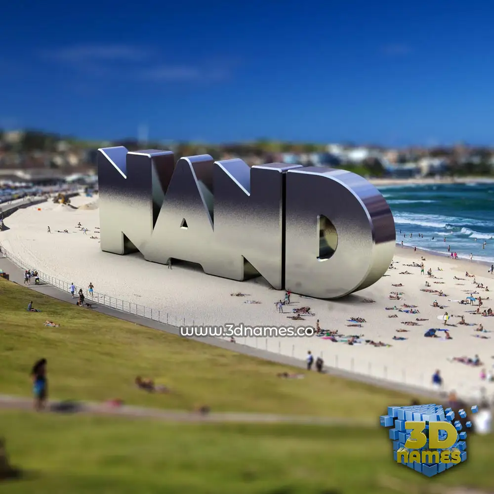 nand in Bondi Beach style - 3D name wallpaper