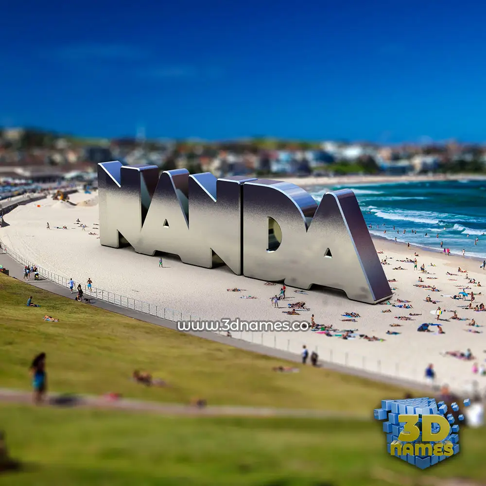nanda in Bondi Beach style - 3D name wallpaper