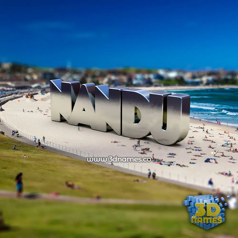 nandu in Bondi Beach style - 3D name wallpaper