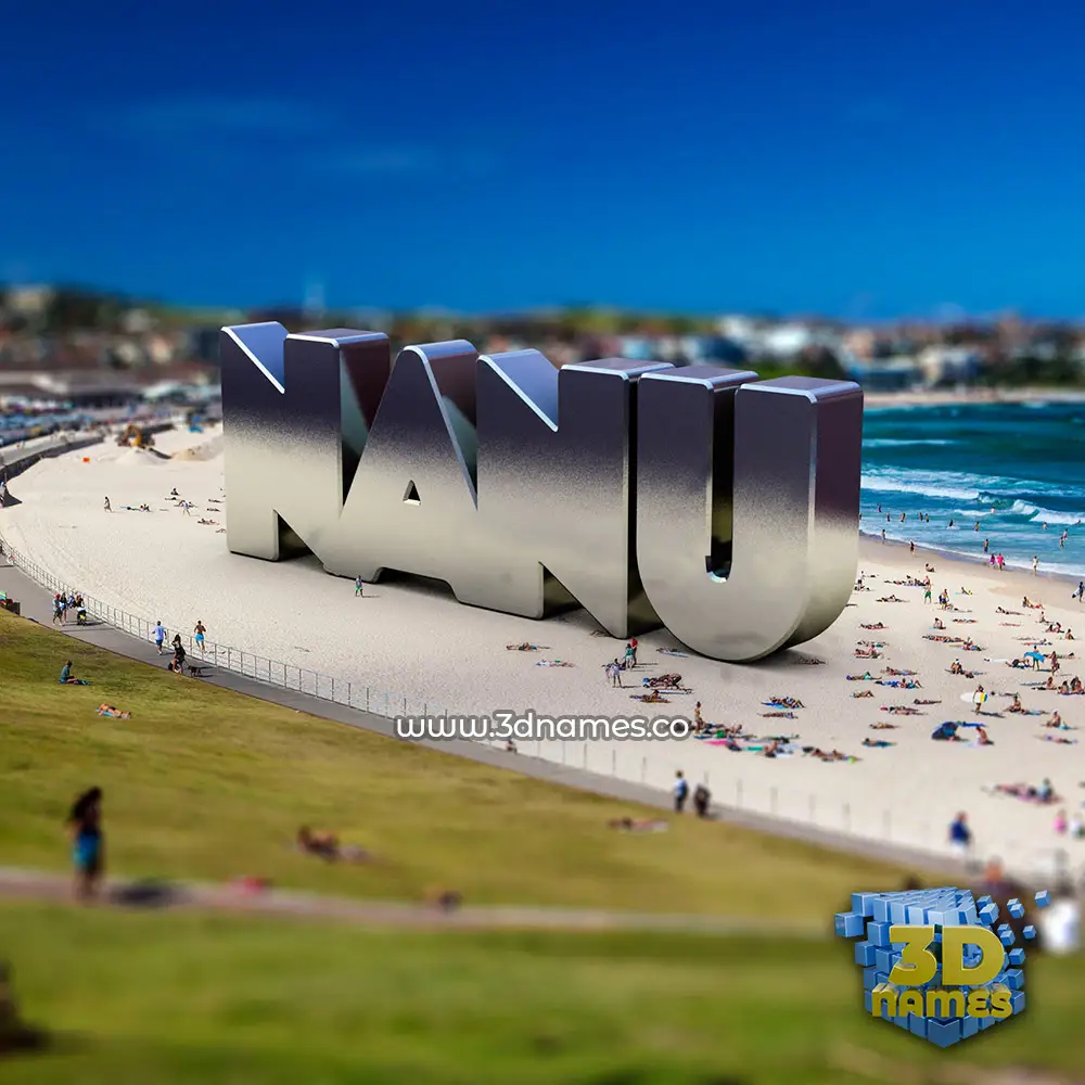 nanu in Bondi Beach style - 3D name wallpaper